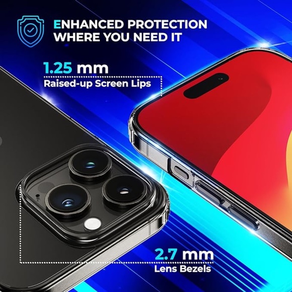 New iPhone 15 Pro Max Case Clear Non-Yellowing Drop Protection Non-Slip Case - Picture 2 of 6